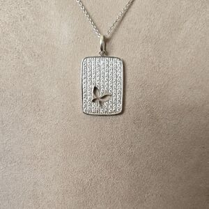 18K Diamond Butterfly Pendant Necklace